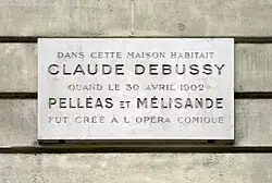 No 58 : Plaque commémorative de Claude Debussy