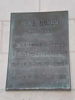 Plaque commémorative en mémoire d'Henri Dunan