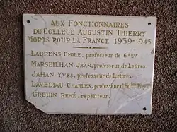 Anciens personnels morts pendant la Seconde Guerre mondiale.