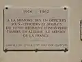 plaque commémorative de 1956-1962 (Algérie) 117e RI.