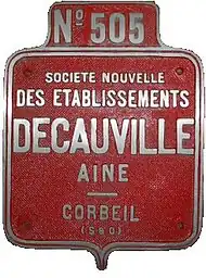 Photo d'une plaque émaillée.