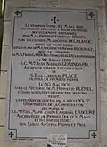 Plaque rappelant l'incendie de l'église d'Etrelles en 1891