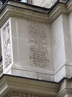 Description de l'historique de la fontaine