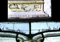 Deux signatures dont :- restauration à Villefranche sur Saône- peintre de la maquette à Saint-Bonnet le château