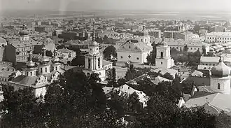 Vue générale du monastère de l'Ascension Florivski classée au xixe&nbsp;siècle vu de la colline Zamkova Hora.