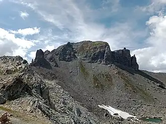 La pointe de Presset vue depuis le col du Grand Fond au sud-est.