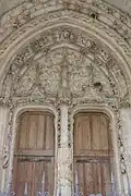 Porte de la 2e travée du Porche de style Louis&nbsp;XII.