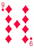 Neuf de carreau d'un jeu de poker.