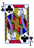 Valet de trèfle, portrait anglais, jeu de poker.