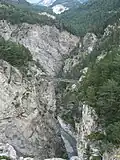 Gorges sous les forts de l'Esseillon et pont du Diable.