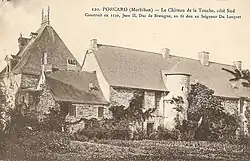 Porcaro ː le château des Touches au début du XXe&nbsp;siècle (carte postale).