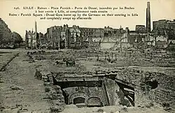 Porte de Douai détruite après l’explosion des dix-huit ponts