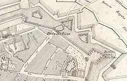 porte de Fives sur plan de 1667 avant la création de la porte de Tournai par Vauban