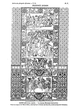 Grande mosaïque de Portus Magnus déplacée au musée municipal d'Oran(dessin de 1862).