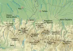 Carte géographique en couleur.