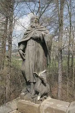 Statue de Félix de Valois, sanctuaire de Homole, église Notre-Dame des Douleurs, Borovnice (district de Rychnov nad Kněžnou), Tchéquie.
