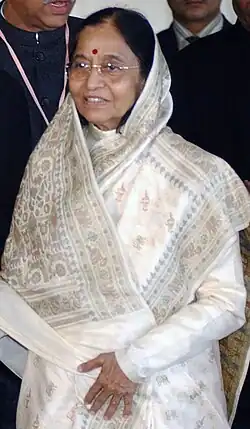 Pratibha Patil, première présidente de l'Inde, de 2007 à 2012.