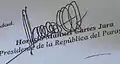 Signature de Horacio Cartes