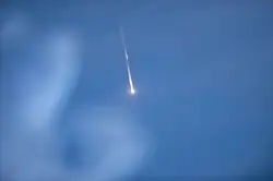 Rentrée atmosphérique du cargo, vue depuis l'ISS