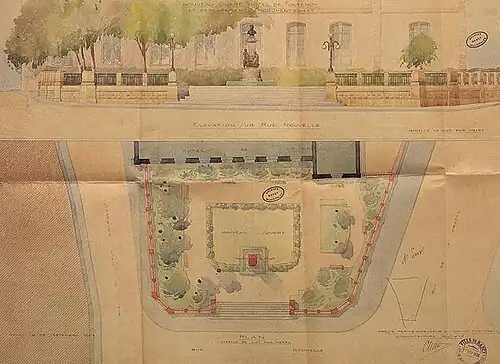 Projet du square en 1934