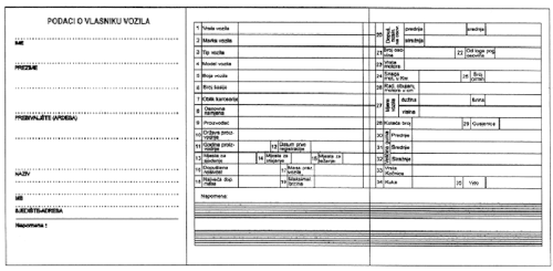 Certificat d'immatriculation HR