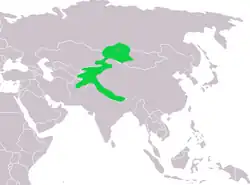 Carte représentant l'aire de répartition.