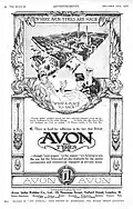 Pub Avon de 1916, affiche en noir et blanc, l’ennemi Allemand est caricaturé
