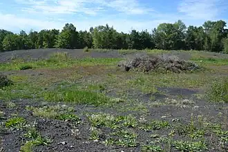 L'ancien puits Quatre de Saint-Médard-la-Rochette, après arasement (ici en août 2017).