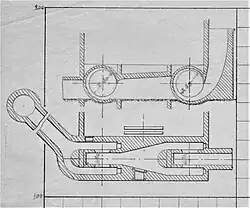 Schéma en coupe et du dessus de bâtiments.