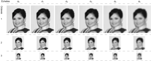 Illustration représentant la construction d'une pyramide de gradients