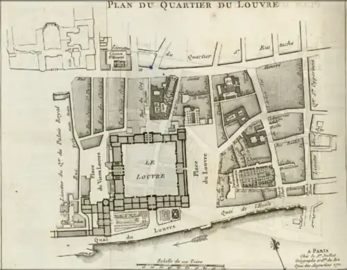 Plan du quartier du Louvre en 1778