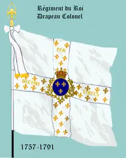 drapeau colonelle du régiment du Roi de 1757 à 1791