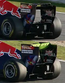 Photo de l'aileron arrière de la Red Bull RB7