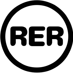 Logo original du RER en 1977, utilisé jusqu'au début des années 2000.