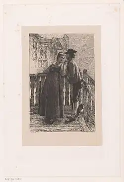 Jeune Couple amoureux à la véranda (1875).