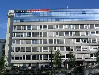Bâtiment de la Radio télévision suisse (RTS) à Lausanne, siège de la radio.