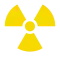 Symbole pour une zone radioactive contrôlée et spécialement réglementée.