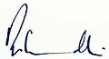 Signature de Rajiv Gandhiराजीव गांधी
