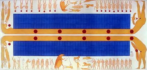 Détail de la voûte céleste de la déesse Nout.