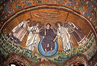 Saint Vital, un ange, le Christ, un ange, l'évêque Ecclésius.