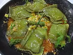 Photographie en couleurs représentant des ravioles.