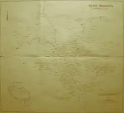 Carte représentant le district de Branković dessinée à partir des toponymes du defter