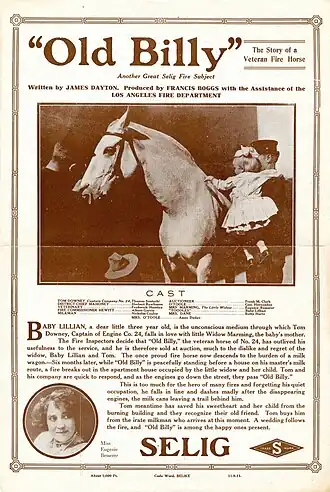 Description de l'image Release flier for OLD BILLY, 1911.jpg.