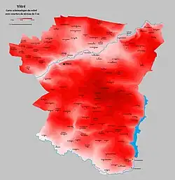 Carte du relief de Vitré