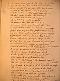 Manuscrit autographe avec une écriture de jeunesse ; texte en vers.