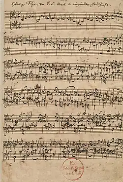 manuscrit : offrande musicale, Ricercare a 6