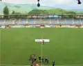Vue de l'avant match FC Rieti-L'Aquila depuis la tribune au stade le 21 mai 2017