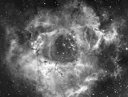 La Rosette captée avec un filtre H-alpha(Chuck Ayoub).