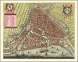 Plan de la ville de Rotterdam en 1690, montrant le Oude Haven.