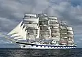 Le Royal Clipper en baguenaude en Méditerranée.